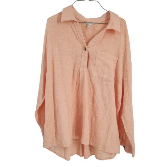 C Est 1946 Pink Peach Long Sleeve Top - Plus Size 18 / 20W - Picture 1 of 4